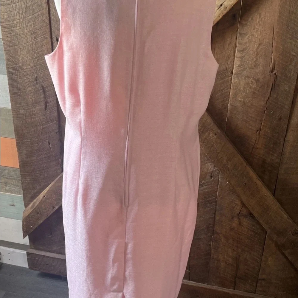 Vintage Tweed Jacket Dress Set Pink Ivory Sz 18 - Picture 11 of 14